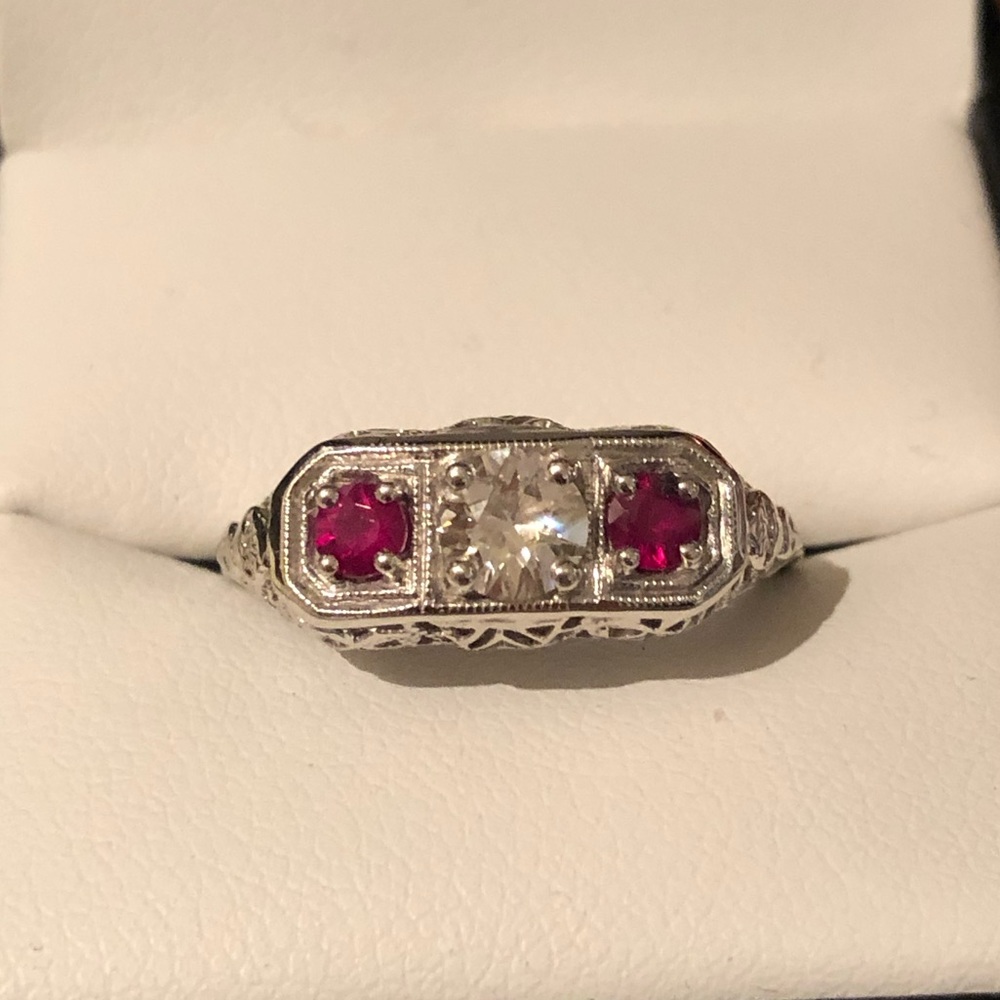 Diamond and Ruby Estate ring UNWORN